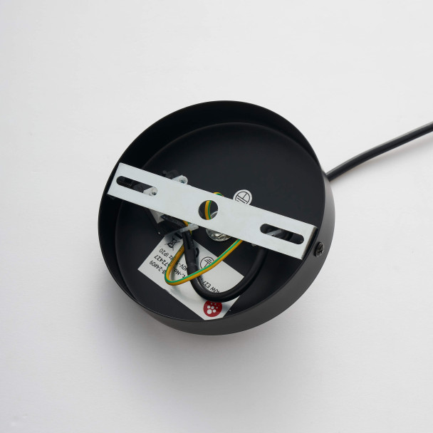 Close-up black cable sturdy fixture - Olbia