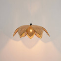 Carved rattan hanging lamp illuminated - Olbia