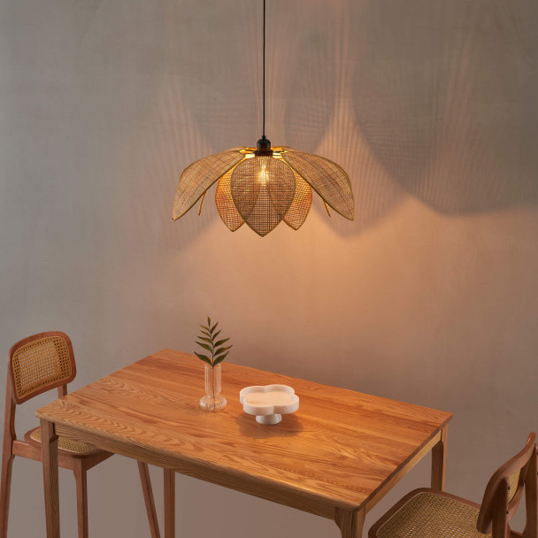 Rattan pendant light warm ambiance - Olbia