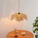 Rattan pendant light with warm glow - Olbia