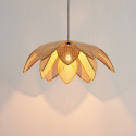 Rattan pendant light illuminated cozy decor - Olbia