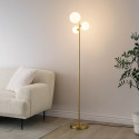 Gold floor lamp white glass globes - Melinda