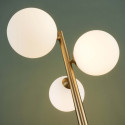 Gold floor lamp double glass globes - Melinda