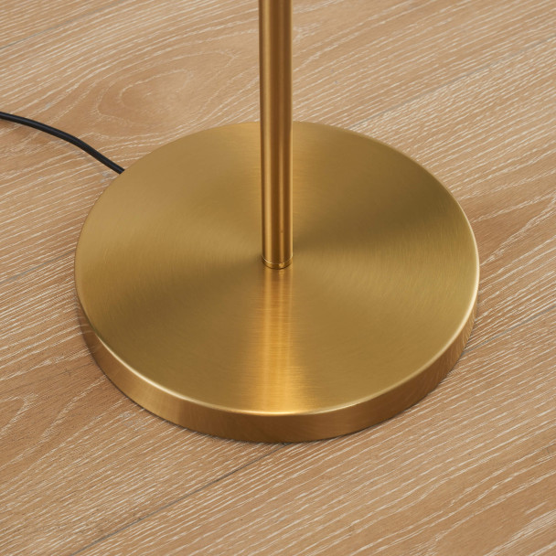 Gold floor lamp round stable base - Melinda