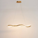 Brass LED pendant light with wave design - Marceline