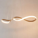 Brass LED pendant light with wave design - Marceline