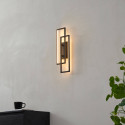 Horizontal black and gold LED wall light - Torello