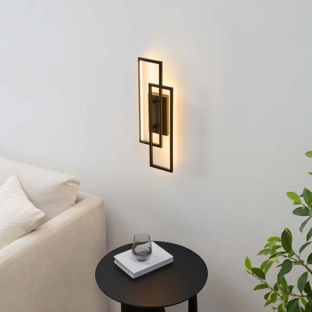 Modern black LED wall light - Torello