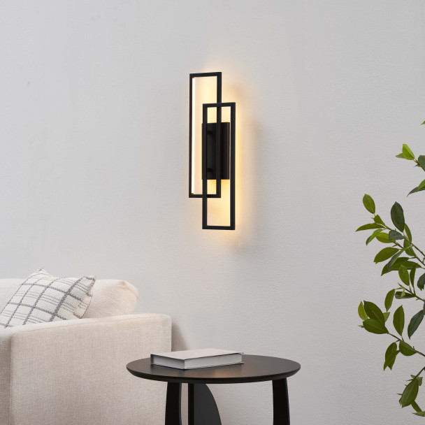 Black LED wall light warm ambiance - Torello