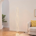 Wavy gold LED floor lamp - Orionis