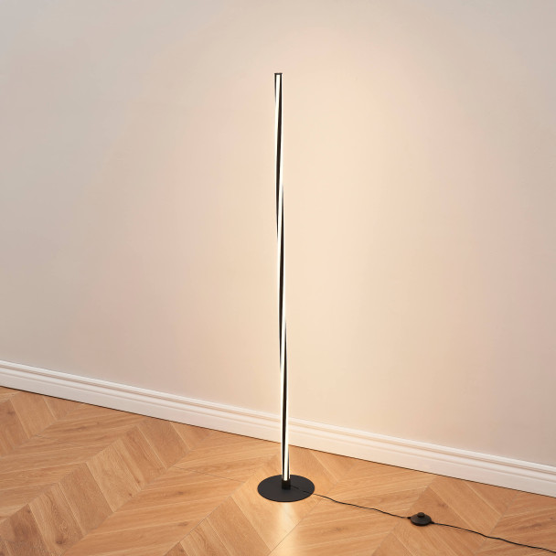 Elegant and functional black floor lamp - Telvo