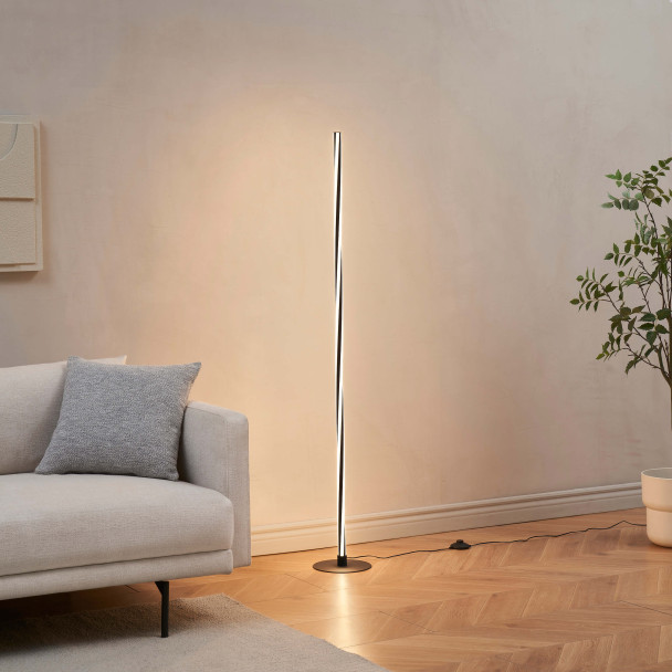 Minimalist black LED floor lamp - Telvo