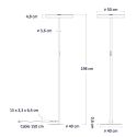 Technical diagram of grey floor lamp - Nolan