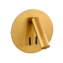 Round gold reading wall light for bedroom - Bilbao