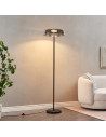 Contemporary style black floor lamp with smokey glass 165 cm - Riccardo