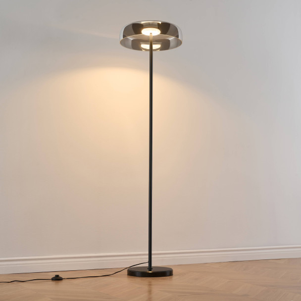 Modern elegant black floor lamp - Riccardo