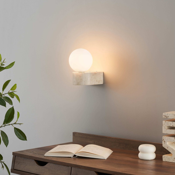 Modern natural stone design wall light - Oriane