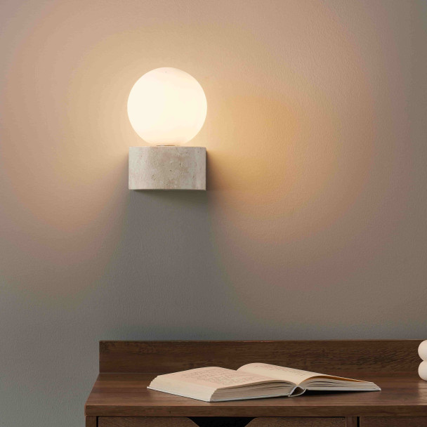 Travertine stone wall light - Oriane