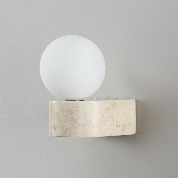 Minimal travertine wall fixture - Oriane