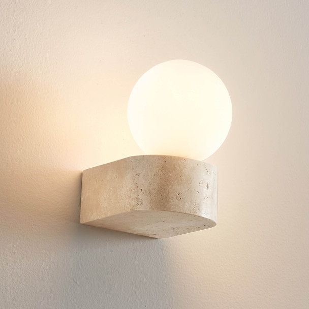 Natural travertine wall light - Oriane