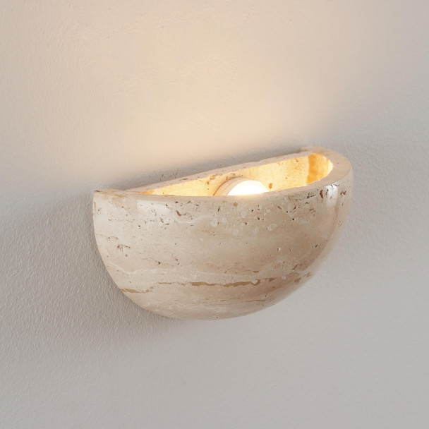 Stone half moon wall light timeless design - Sève