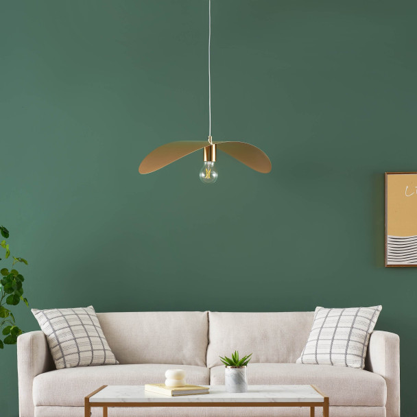 Gold pendant warm ambiance - Piuma