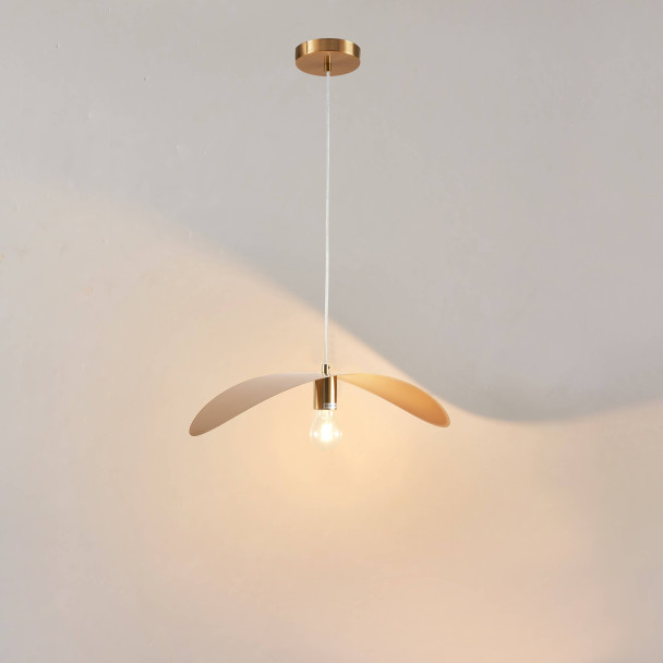 Gold metal pendant hanging light - Piuma