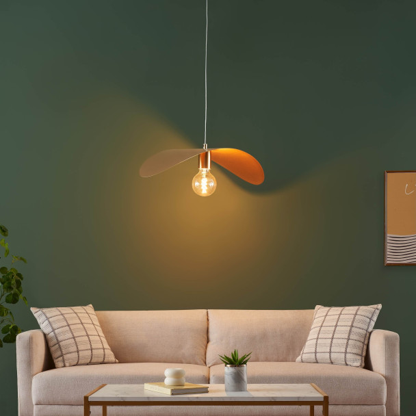 Gold pendant delicate shape - Piuma