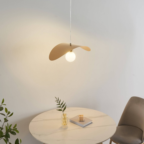Gold pendant elegant curve - Piuma