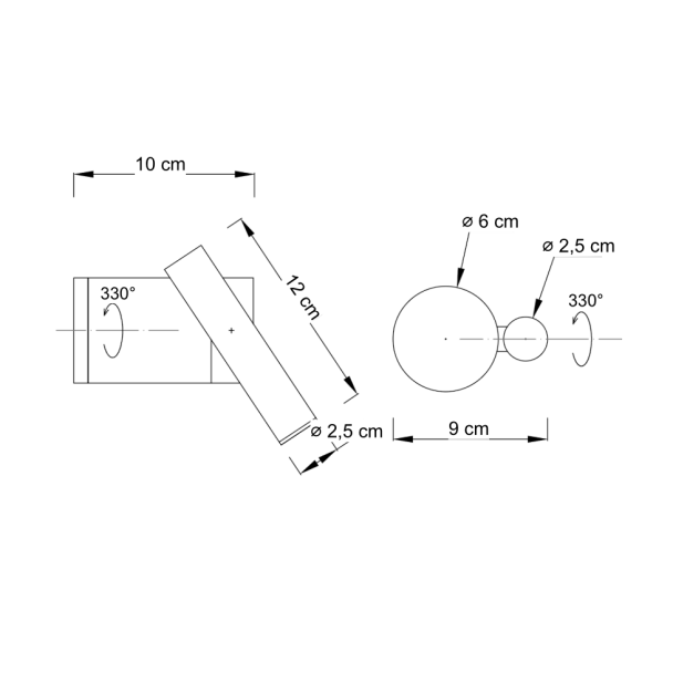 Gold dimmable reading wall light - Isévia
