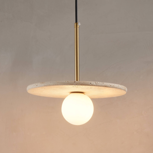 Travertine pendant natural design - Silvia