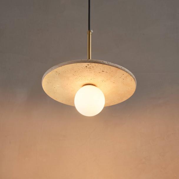 Travertine lighting luminous globe - Silvia
