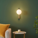 Brass wall light white globe soft glow - Noava