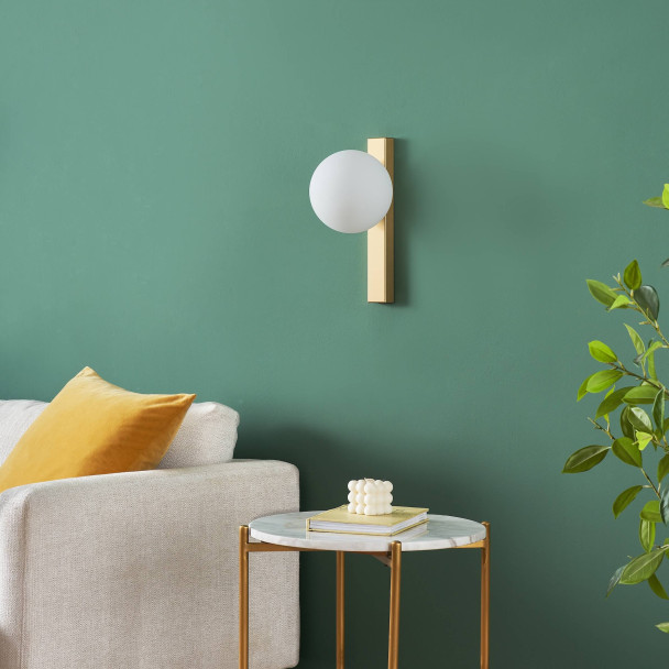 Elegant luminous gold brass wall fixture - Noava