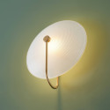 Round wall light in opal glass with elegant golden base - Esmée