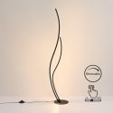 Black LED dimmable wave-shaped floor lamp - Ysoria