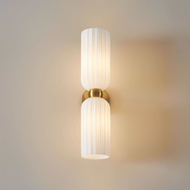 White opal wall light soft glow - Leonora