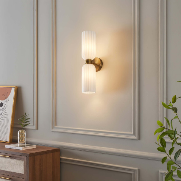 Gold wall light two E14 sources - Leonora
