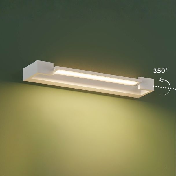 Long white LED wall light with 350° rotating bar - Orlène