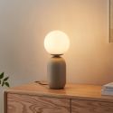 Small taupe-coloured table lamp with white sphere - Sley