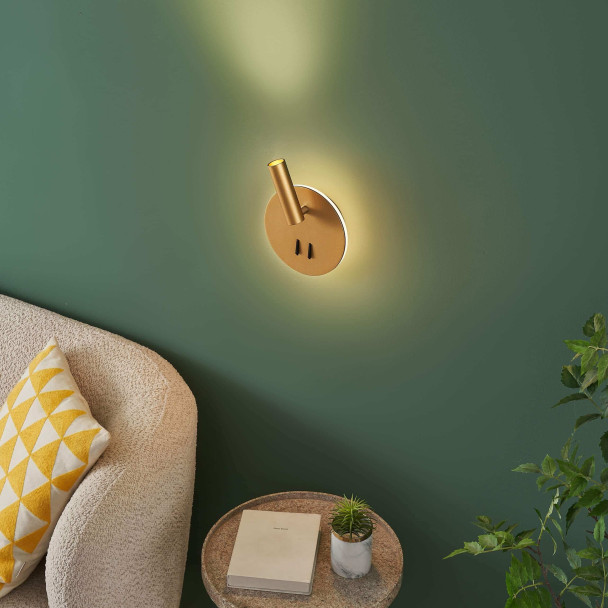 Trendy golden double LED reading light with...
