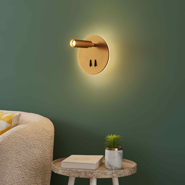 Trendy golden double LED reading light with...