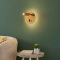 Trendy golden double LED reading light with switch - Bilbao