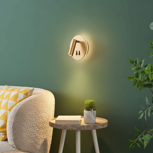 Trendy golden double LED reading light with...