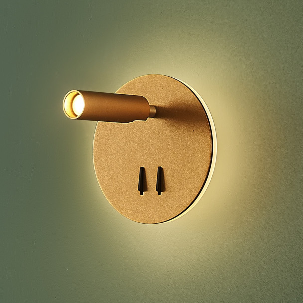 Trendy golden double LED reading light with...