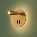 Trendy golden double LED reading light with switch - Bilbao