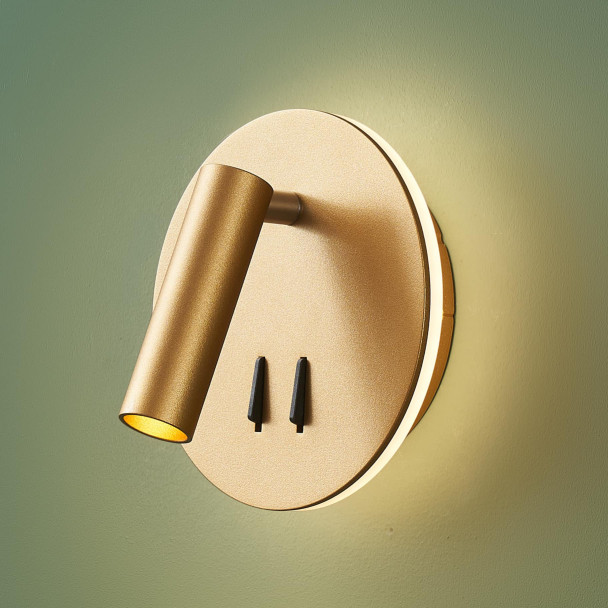 Trendy golden double LED reading light with...
