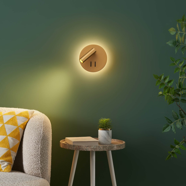 Trendy golden double LED reading light with...