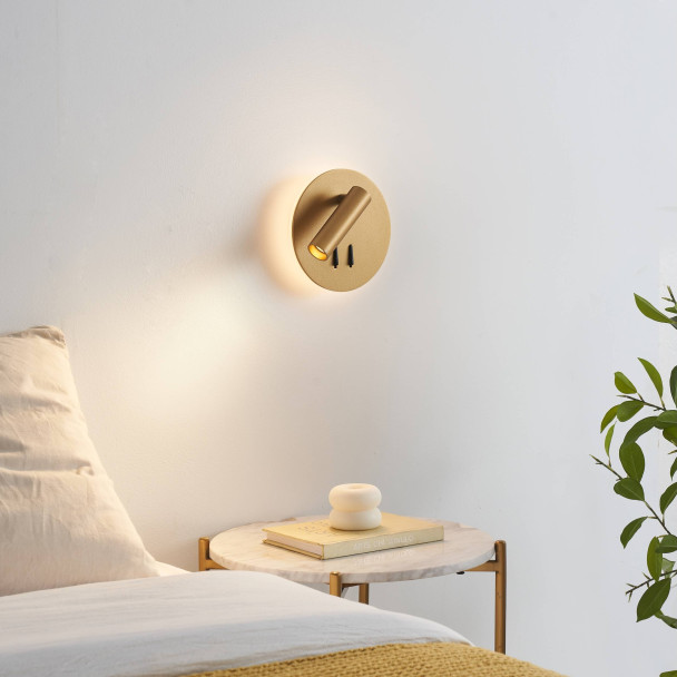 Trendy golden double LED reading light with...