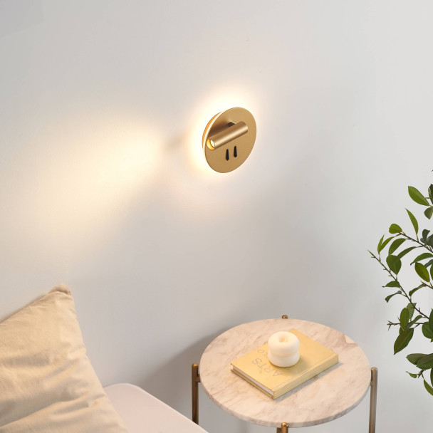 Trendy golden double LED reading light with...